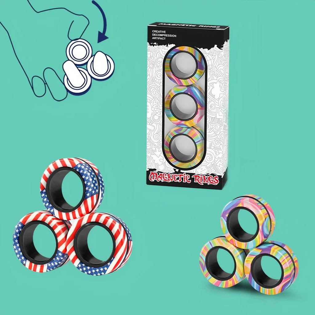 Premium Magnetic Fidget Ring Spinner Set for Stress