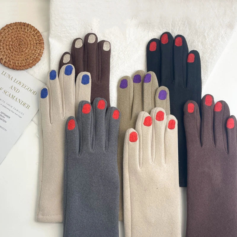 Winter Touchscreen Gloves with Nail-Polish Inspired Design