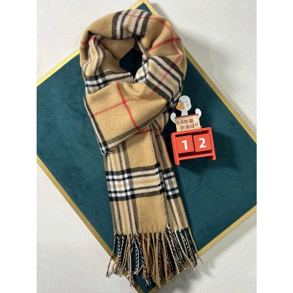 Cozy Plaid Cashmere-Feel Winter Scarf & Neck Warmer