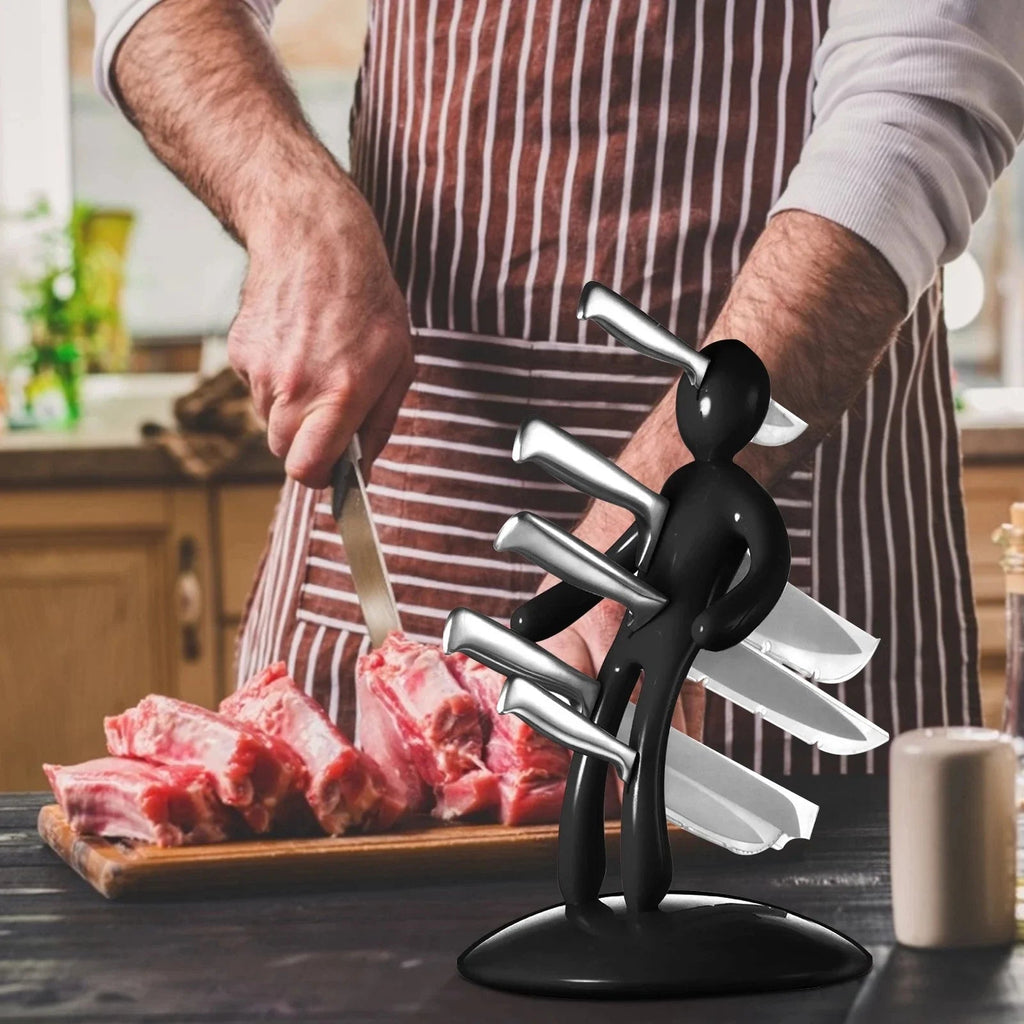Humanoid-Inspired Kitchen Knife Holder Set
