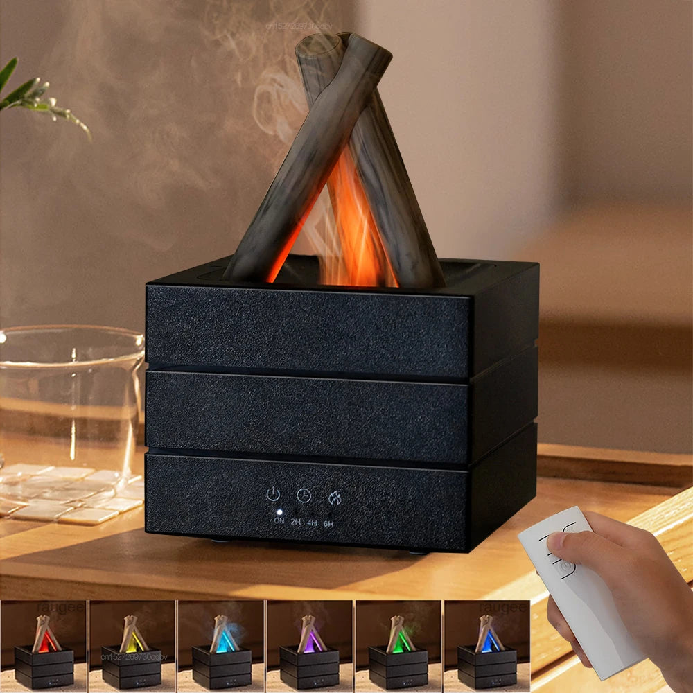 Realistic Flame-Effect Aroma Diffuser & Humidifier