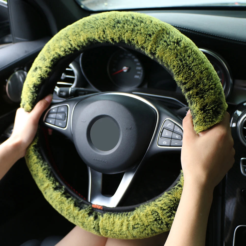Cozy Plush Winter Steering Wheel Cover for a Warm