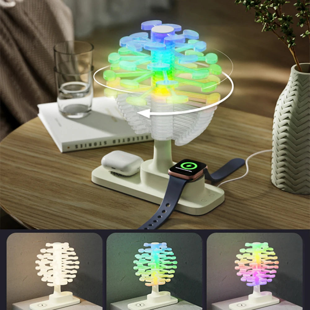 Elegant Spiral Tree Table Lamp with Built-In Wireless