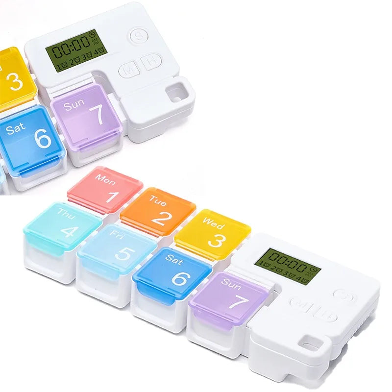 Smart Electronic Weekly Pill Organizer with Reminders