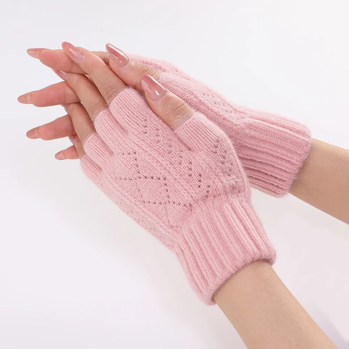 Cozy Soft-Knit Fingerless Gloves for Winter