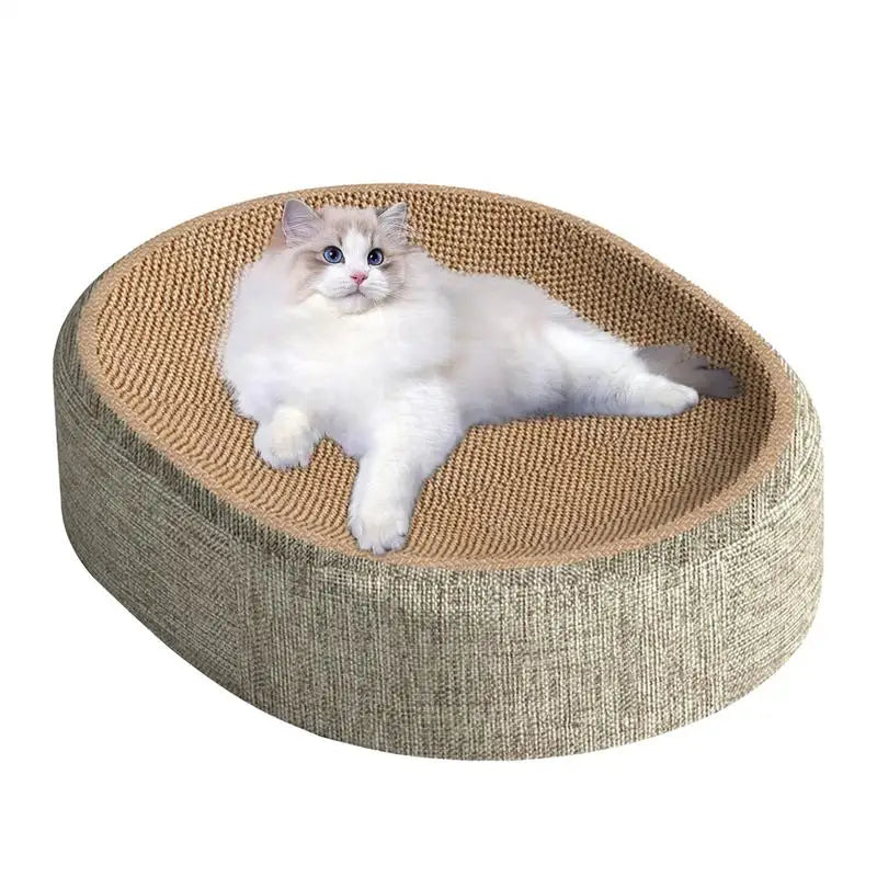 Oval Sisal 2-in-1 Cat Scratcher & Cozy Bed