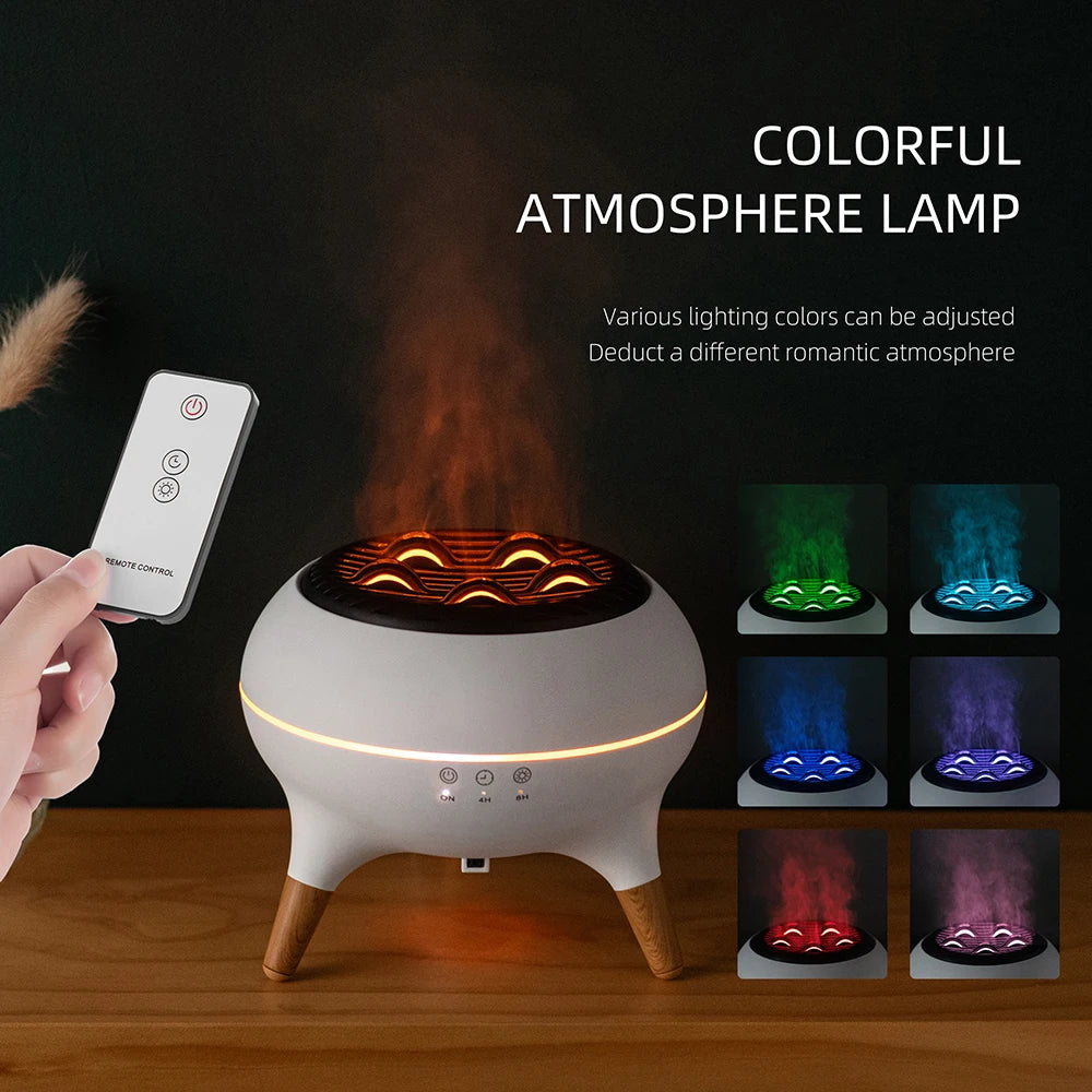 Dynamic Jellyfish Flame Aromatherapy Diffuser with LED Glow