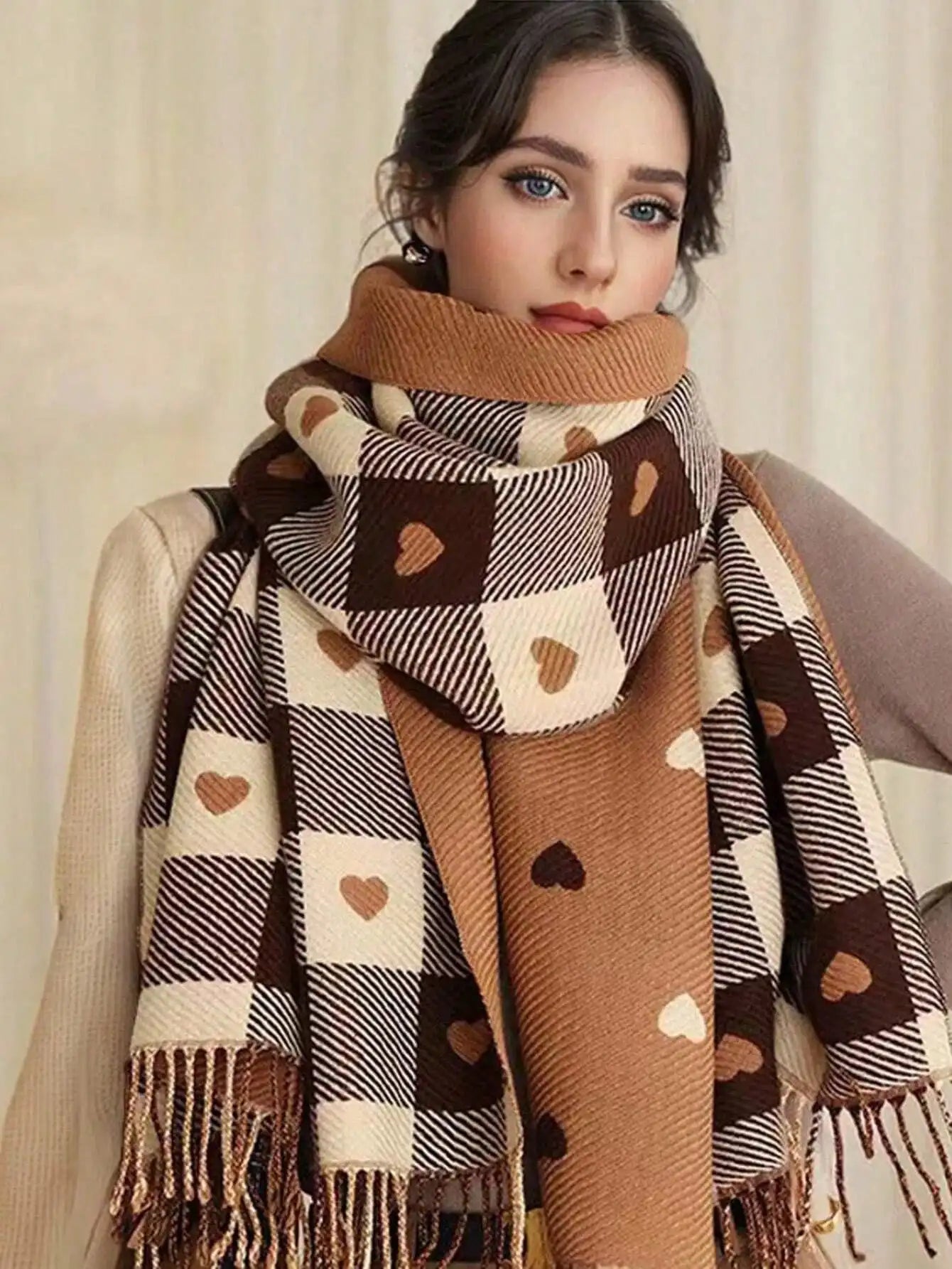 Cozy Plaid Winter Scarf & Shawl