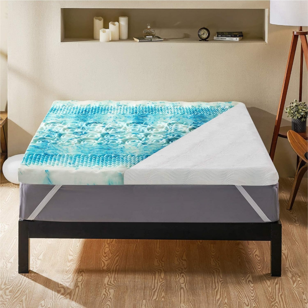 Premium Cooling Egg-Crate Foam Mattress Topper