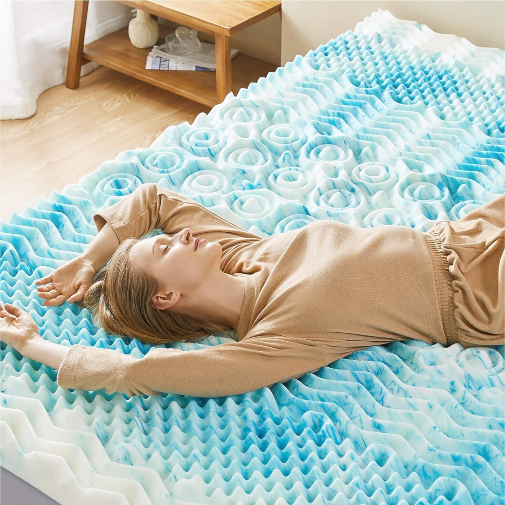 Premium Cooling Egg-Crate Foam Mattress Topper