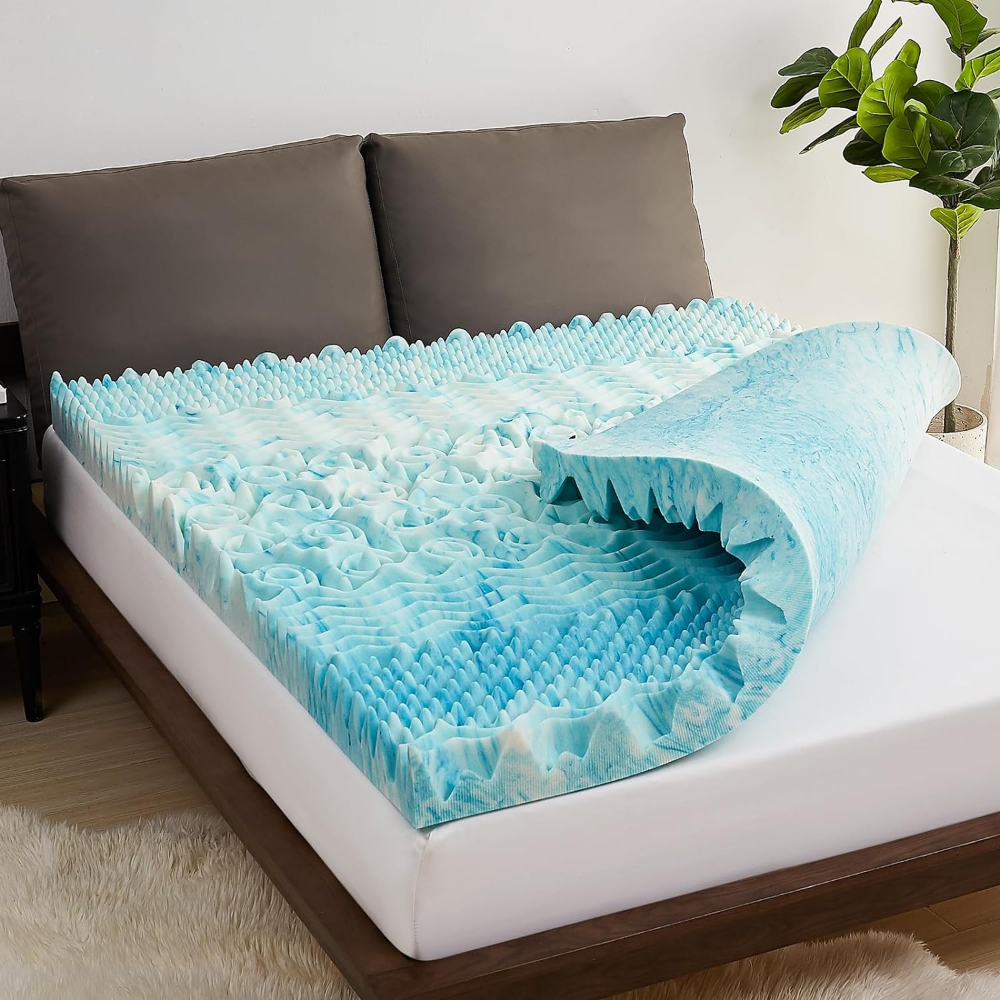 Premium Cooling Egg-Crate Foam Mattress Topper