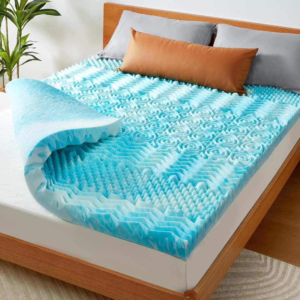 Premium Cooling Egg-Crate Foam Mattress Topper