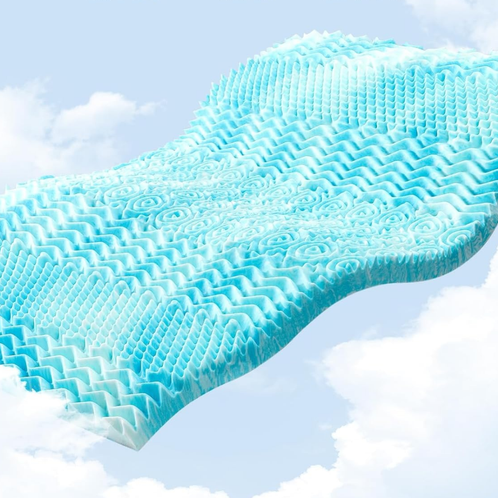 Premium Cooling Egg-Crate Foam Mattress Topper