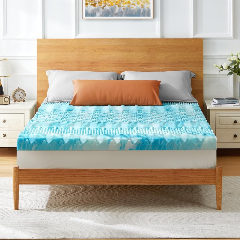 Premium Cooling Egg-Crate Foam Mattress Topper