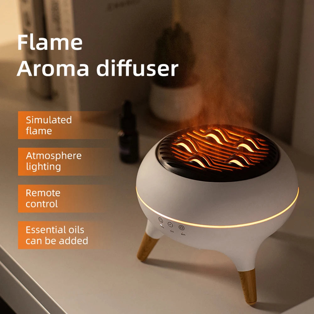 Dynamic Jellyfish Flame Aromatherapy Diffuser with LED Glow