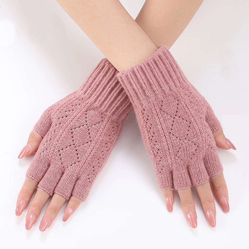 Cozy Soft-Knit Fingerless Gloves for Winter