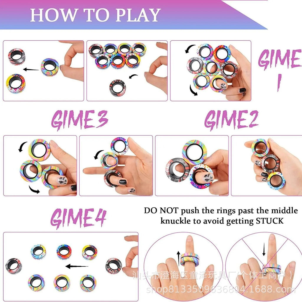 Premium Magnetic Fidget Ring Spinner Set for Stress