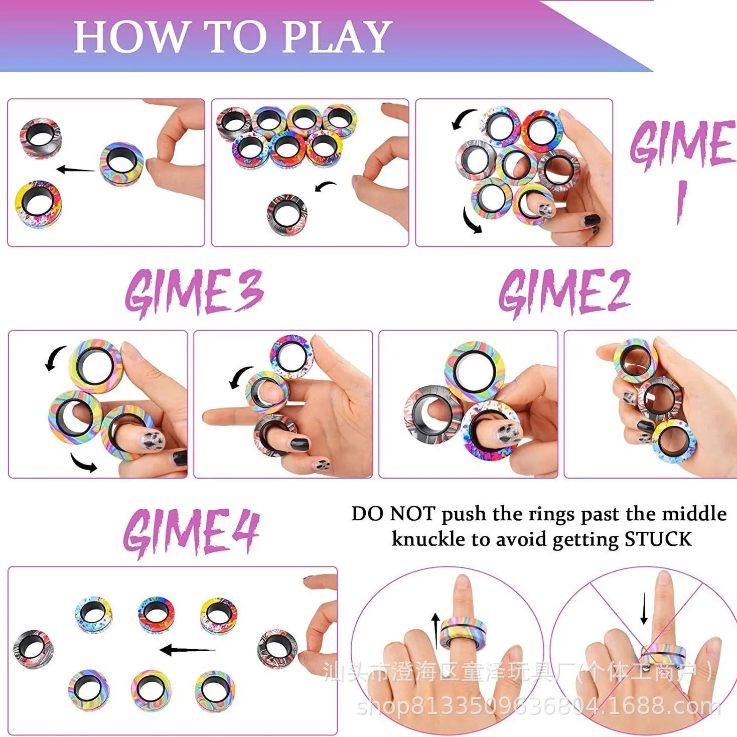 Premium Magnetic Fidget Ring Spinner Set for Stress
