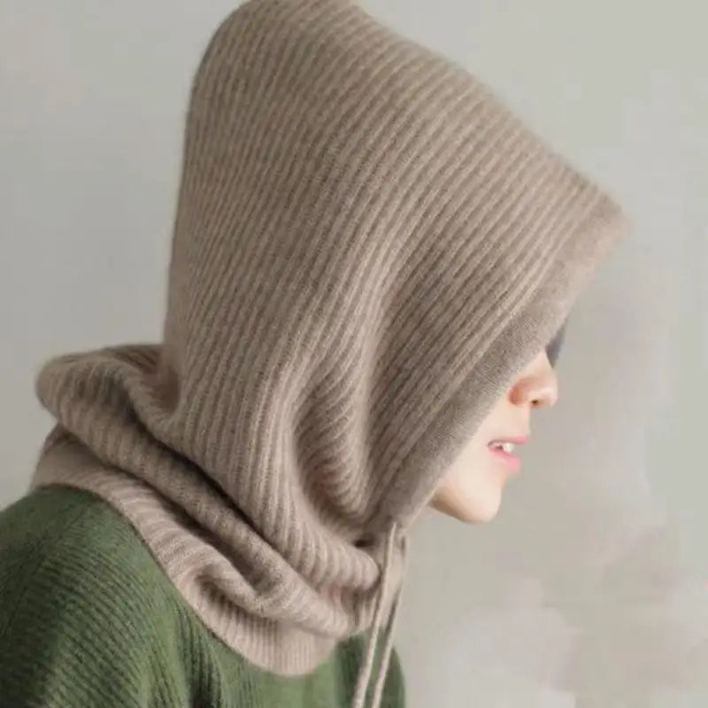Cozy Knit Hooded Balaclava with Built-in Neck Warmer
