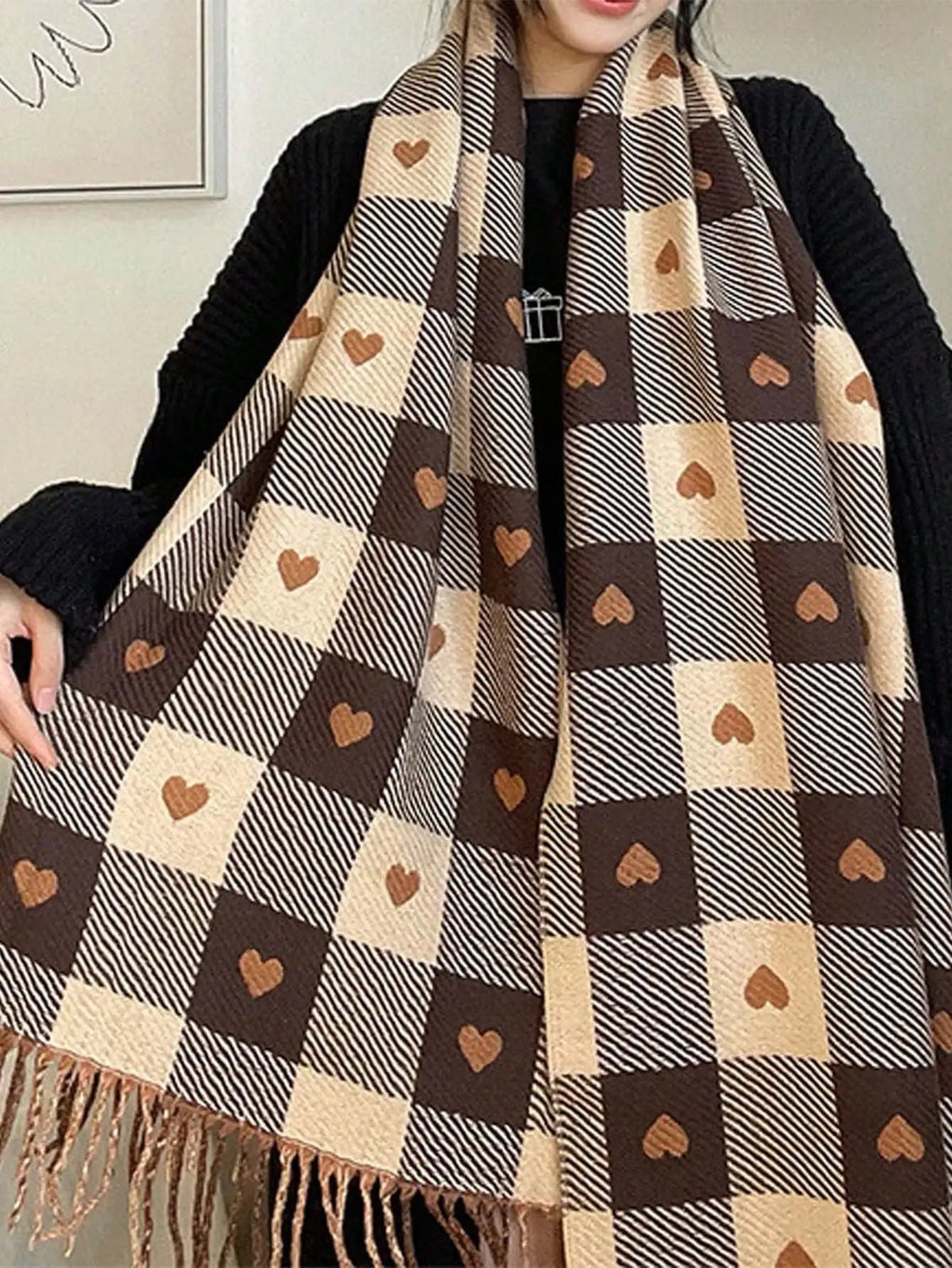 Cozy Plaid Winter Scarf & Shawl