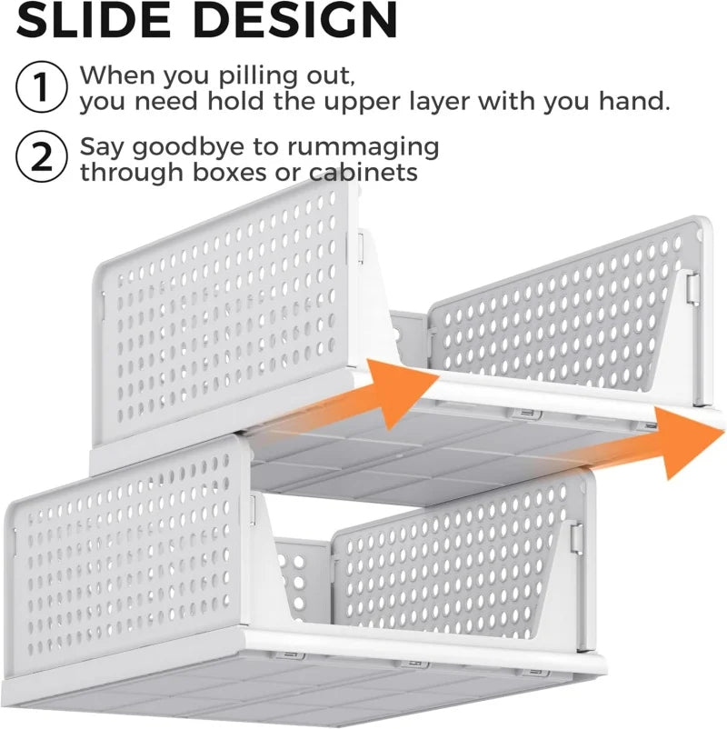 Stackable Plastic Closet Drawer Organizer