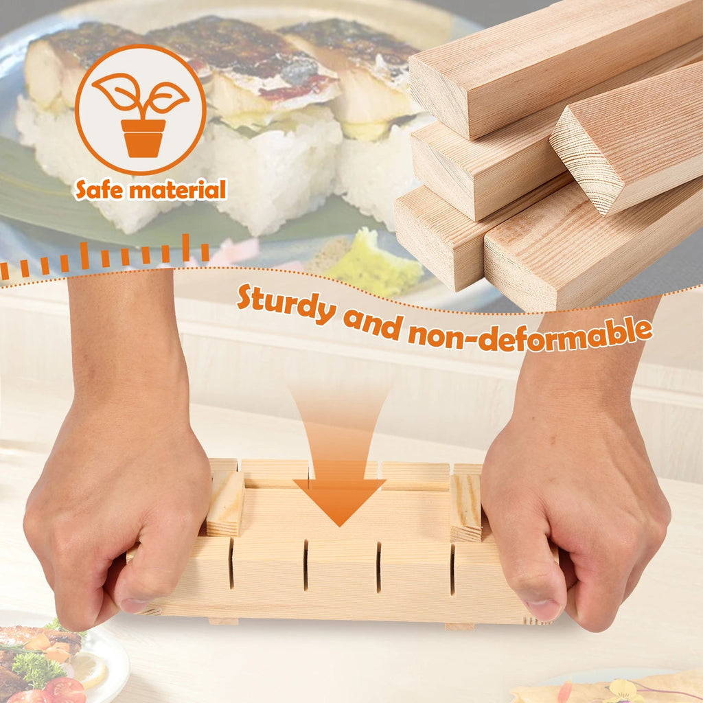 Premium Handcrafted Wooden Sushi Press Mold for Easy