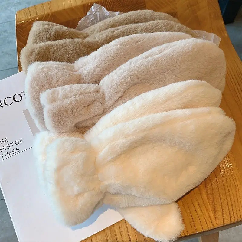 Ultra-Soft Fluffy Plush Mittens for Cozy Winter Warmth