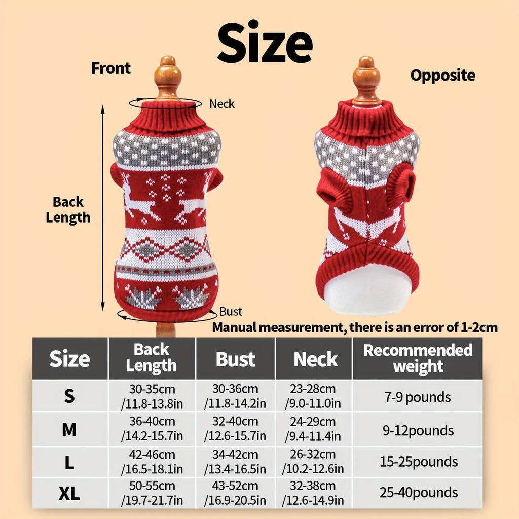 Cozy Festive Knitted Christmas Sweater for Small Pets