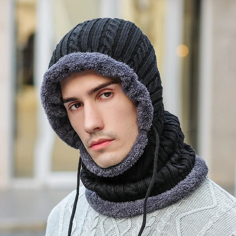Cozy Winter Knit Balaclava with Scarf