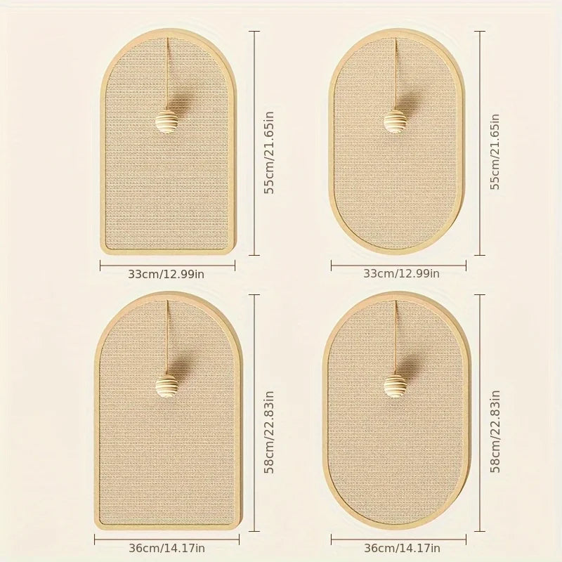 Sisal 3-in-1 Wall-Mounted Cat Scratcher Pad