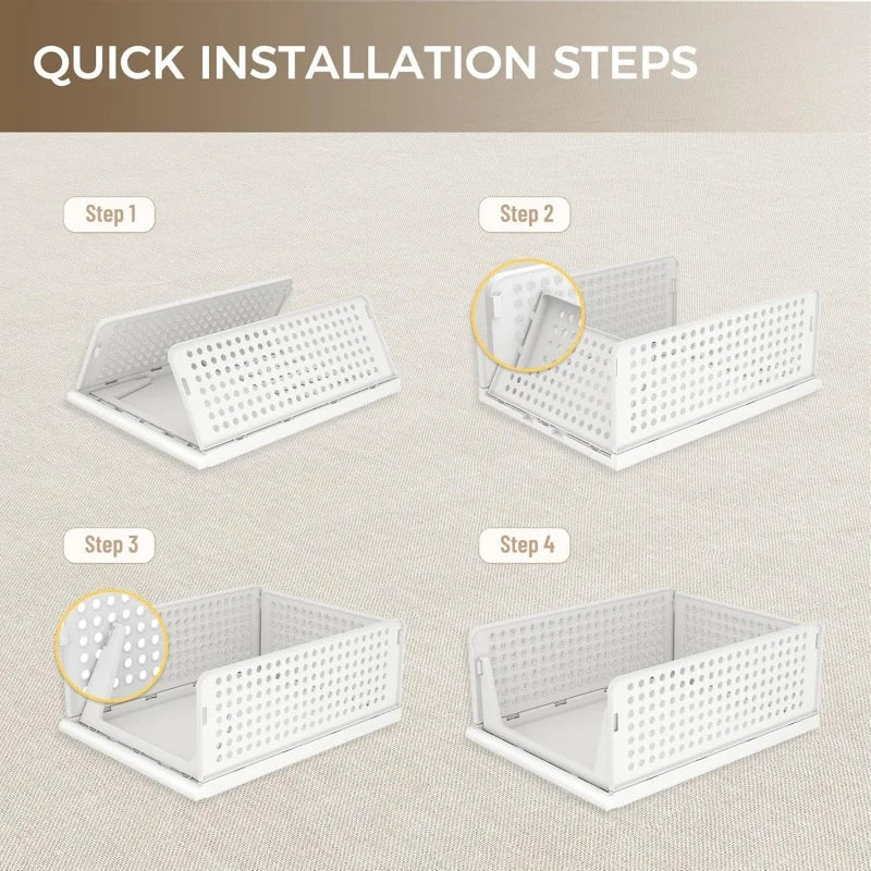 Stackable Plastic Closet Drawer Organizer