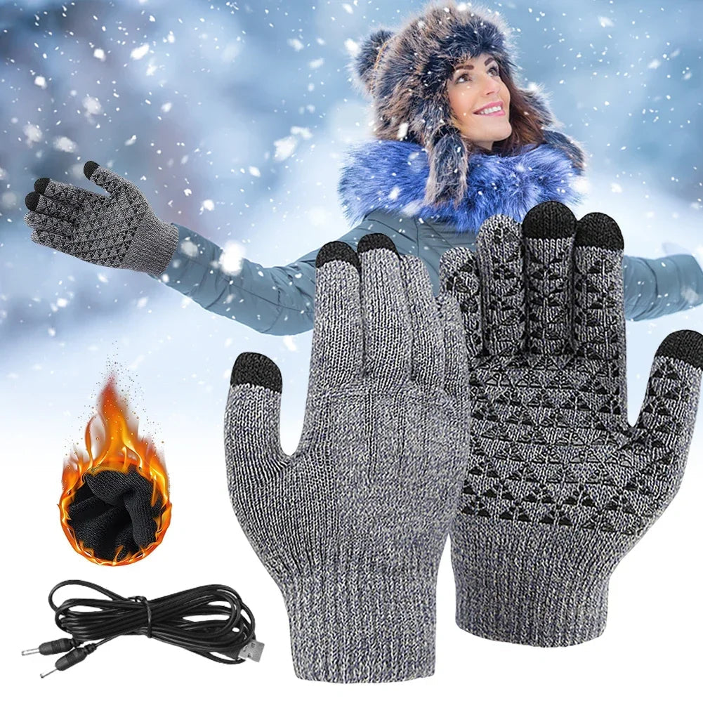 Winter-Ready USB Touchscreen Heated Gloves