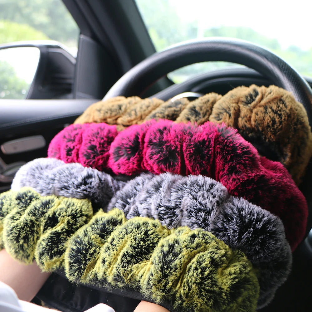 Cozy Plush Winter Steering Wheel Cover for a Warm