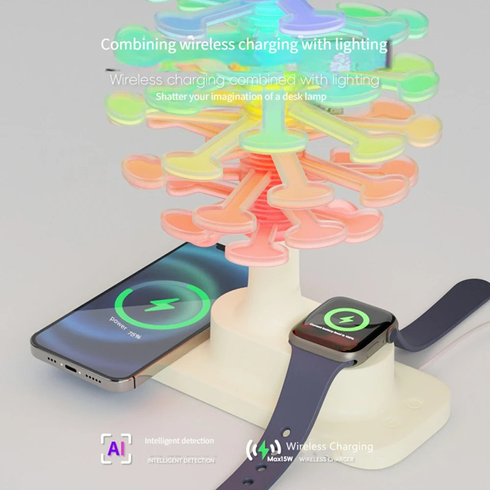 Elegant Spiral Tree Table Lamp with Built-In Wireless