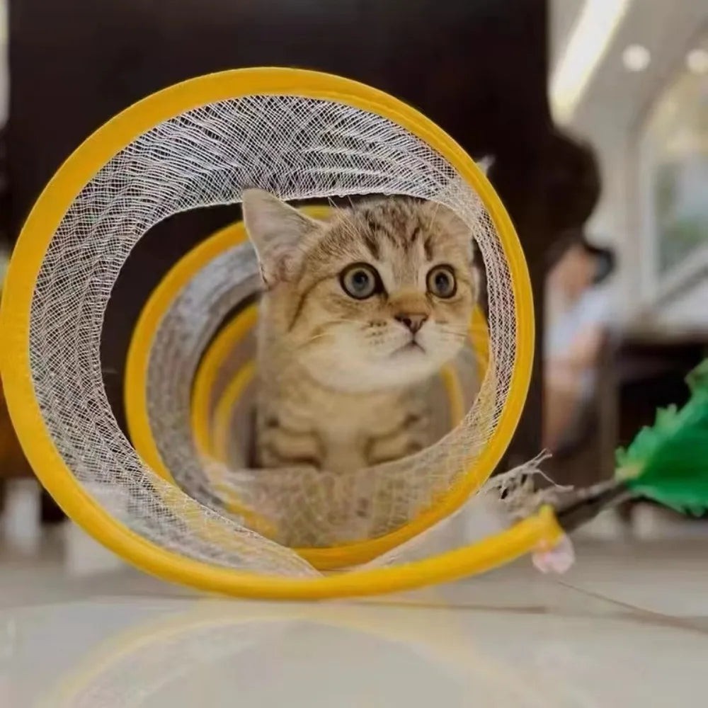 Foldable S-Shaped Interactive Cat Tunnel for Endless Fun