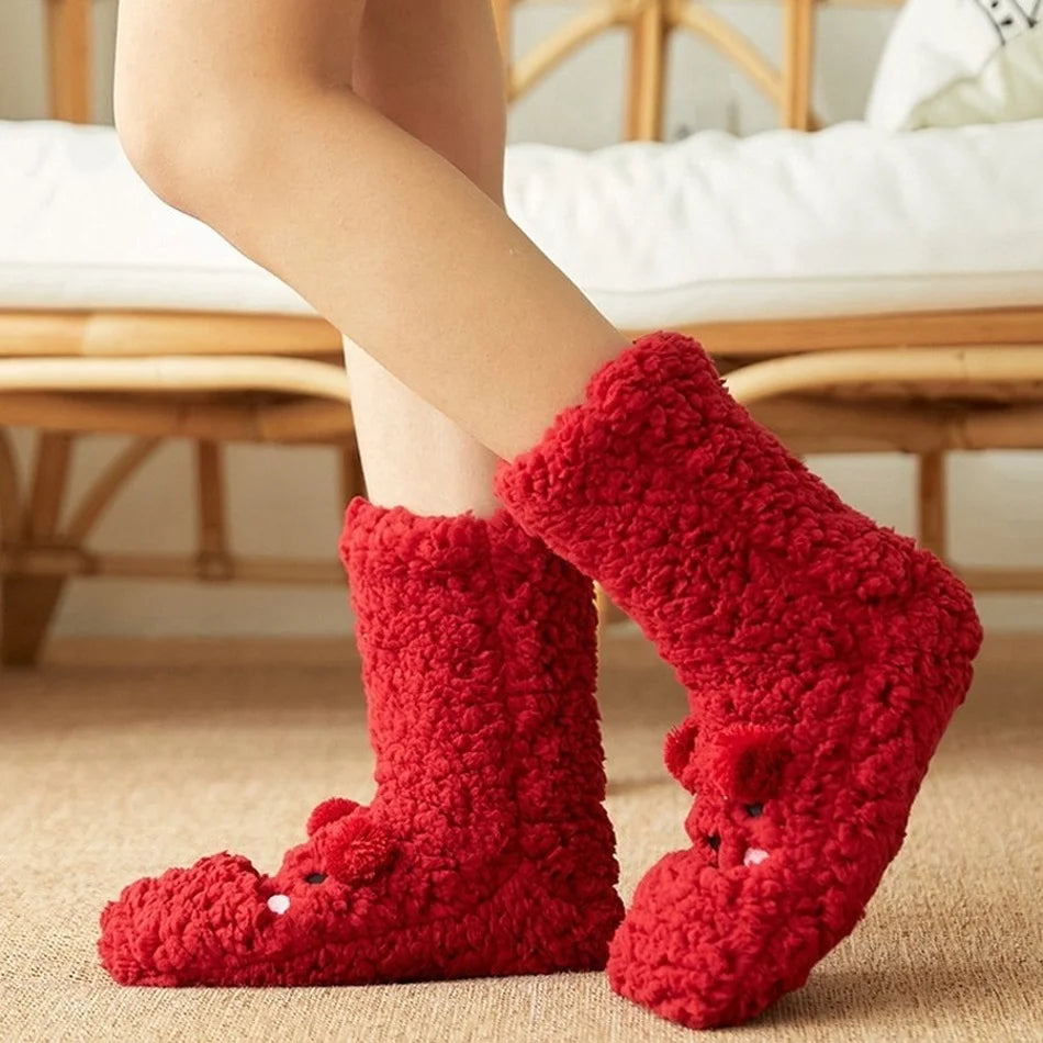 Cozy Kawaii Bear Fleece Socks