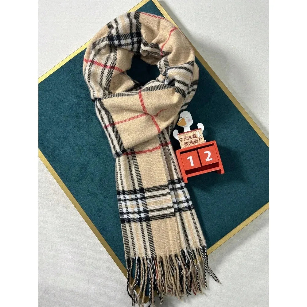 Cozy Plaid Cashmere-Feel Winter Scarf & Neck Warmer