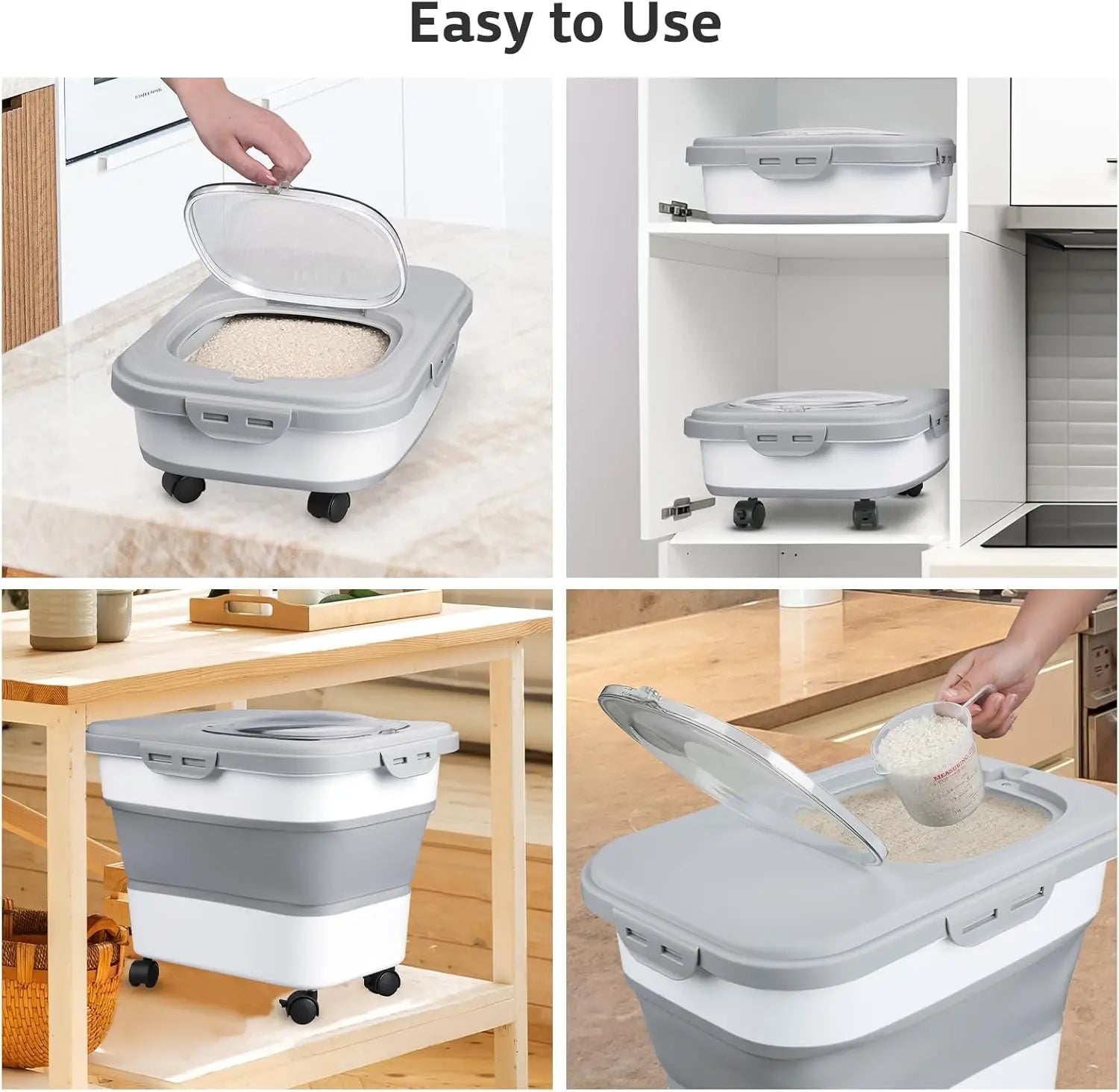 Space-Saving Foldable Food Storage with Large Capacity