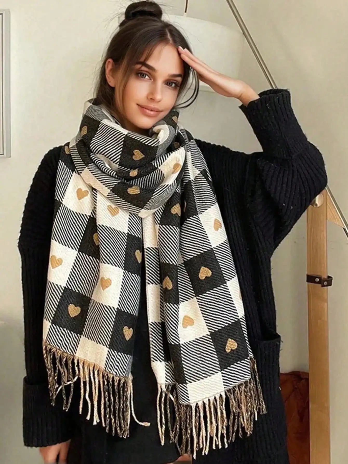 Cozy Plaid Winter Scarf & Shawl