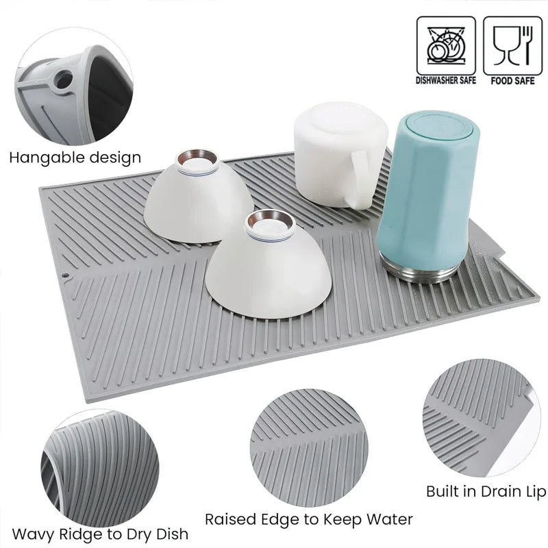 Premium Silicone Countertop Dish Drying Mat