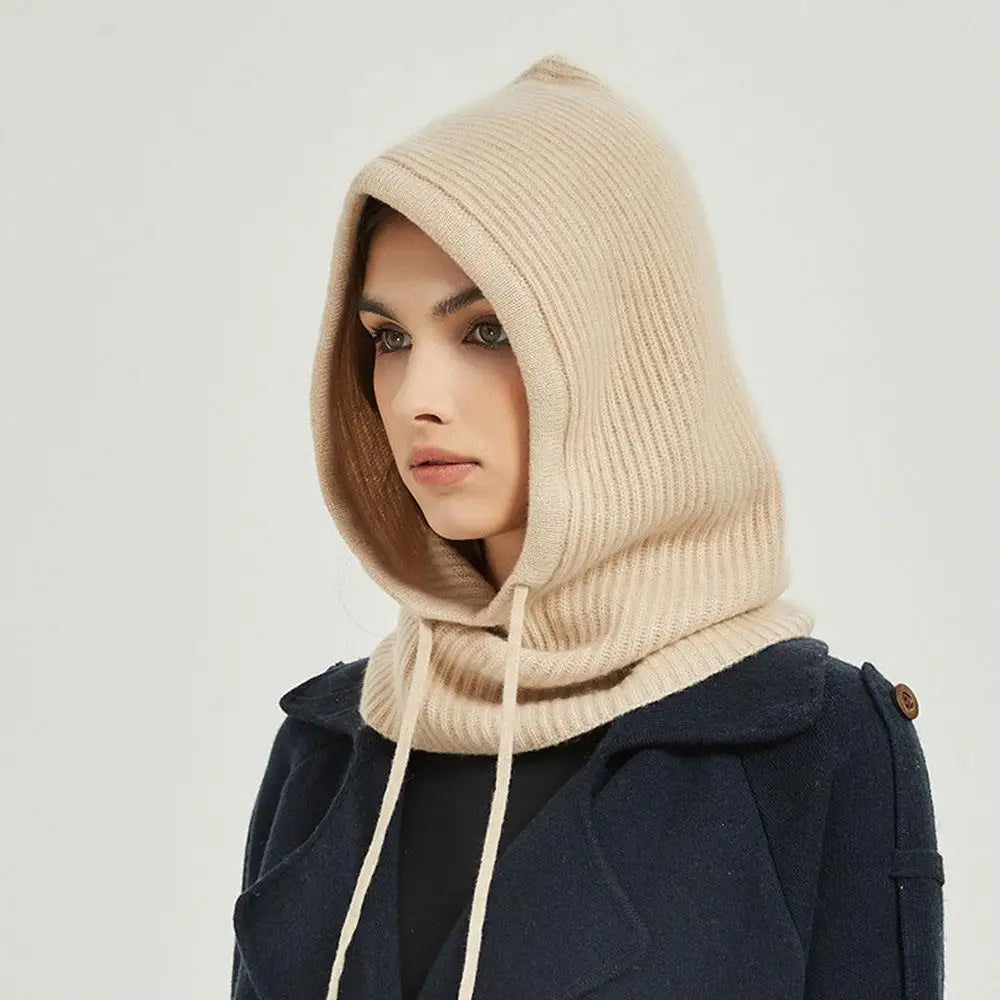 Cozy Knit Hooded Balaclava with Built-in Neck Warmer
