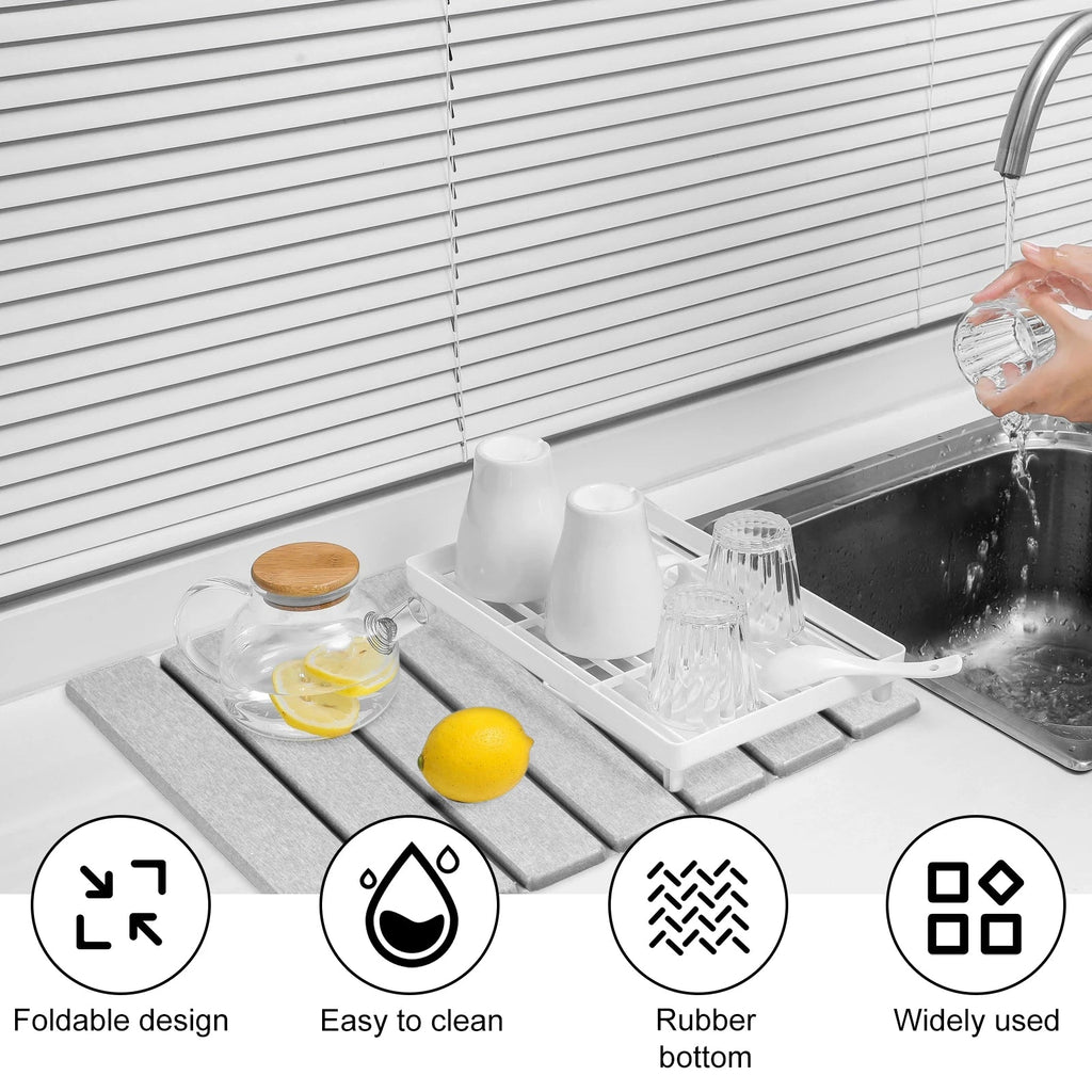 Compact Foldable Diatomite Stone Dish Drying Mat