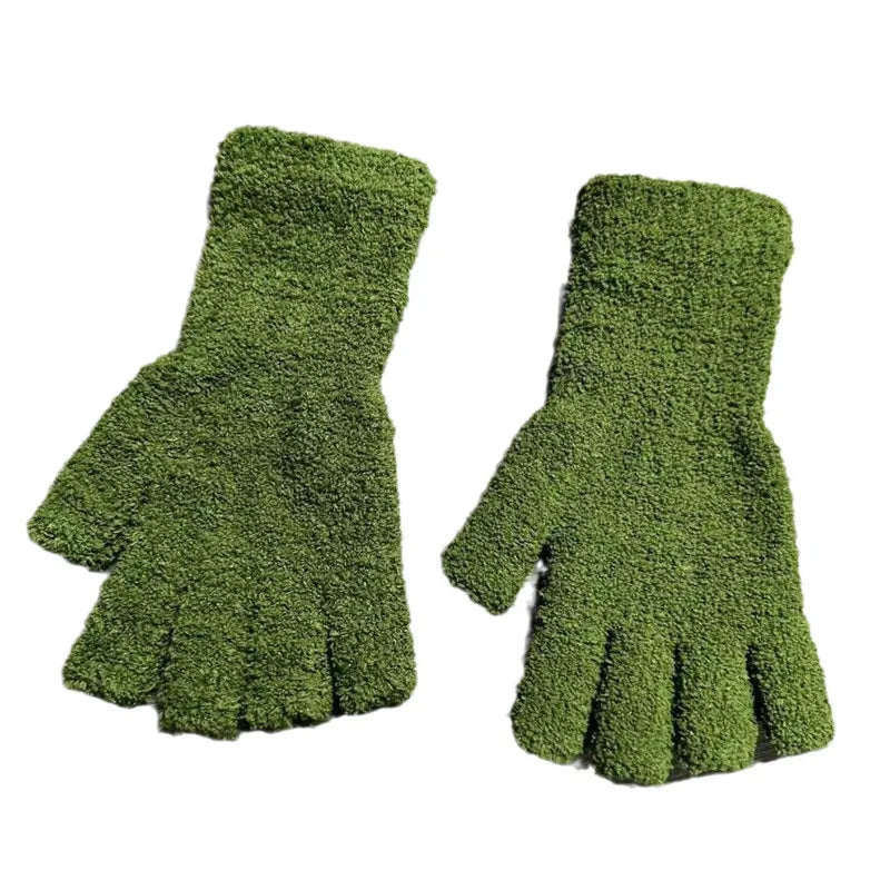 Cozy Winter Knit Half-Finger Gloves for Warmth