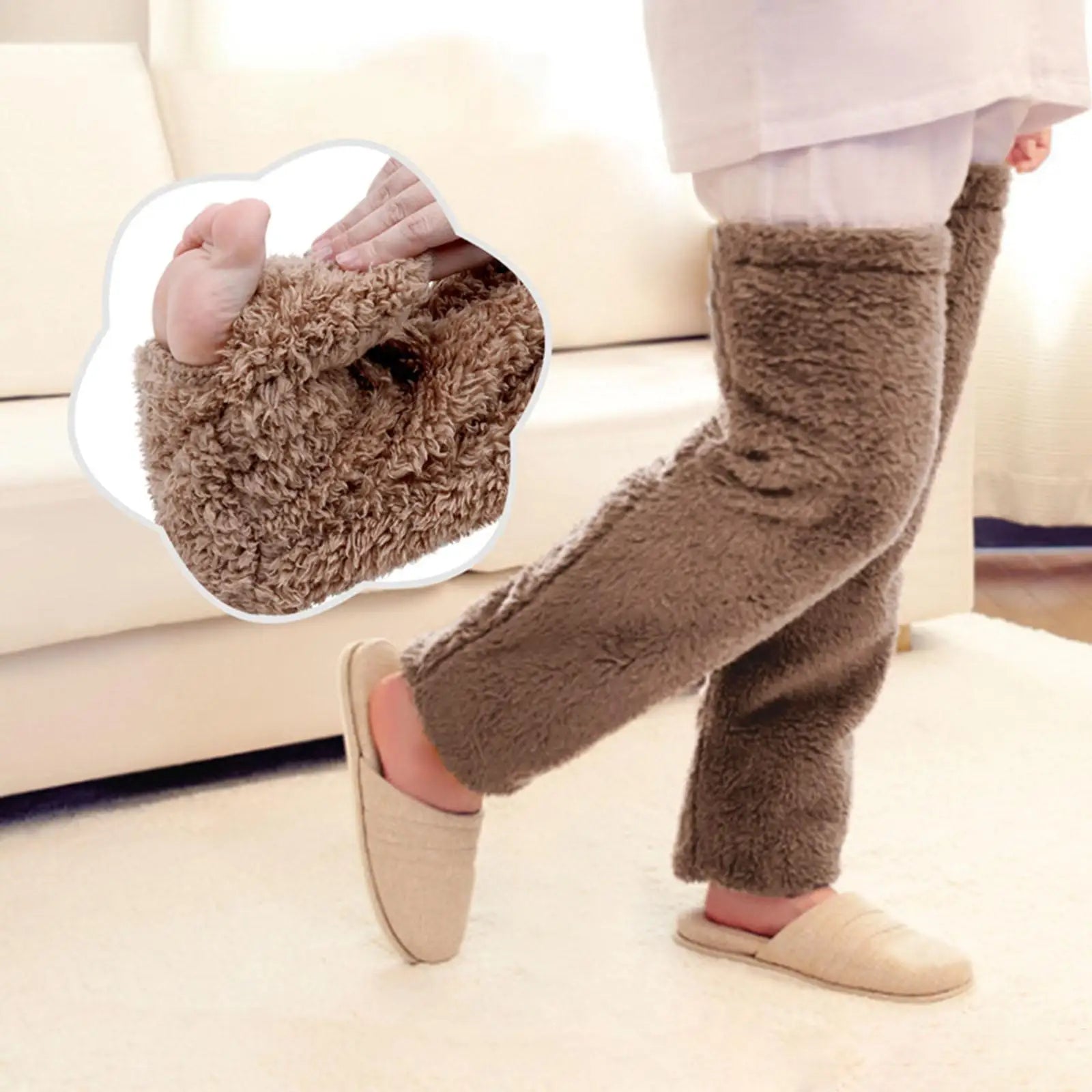 Ultra-Soft Fuzzy Thigh-High Socks for Cozy Warmth