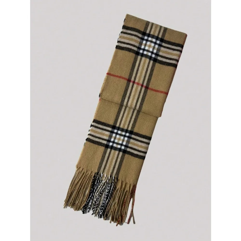 Cozy Plaid Cashmere-Feel Winter Scarf & Neck Warmer