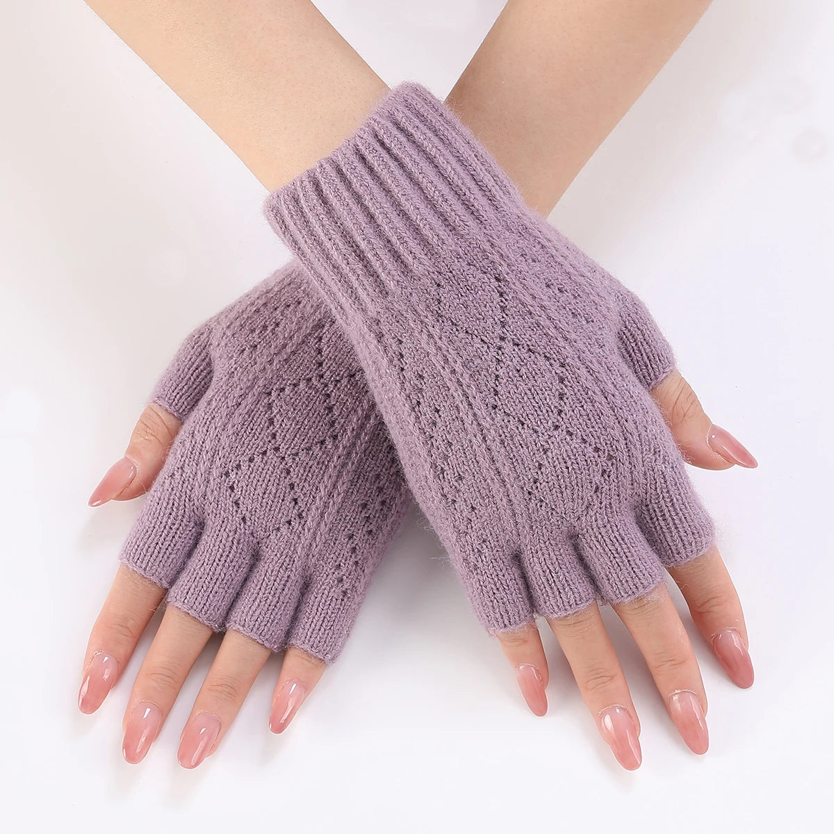 Cozy Soft-Knit Fingerless Gloves for Winter