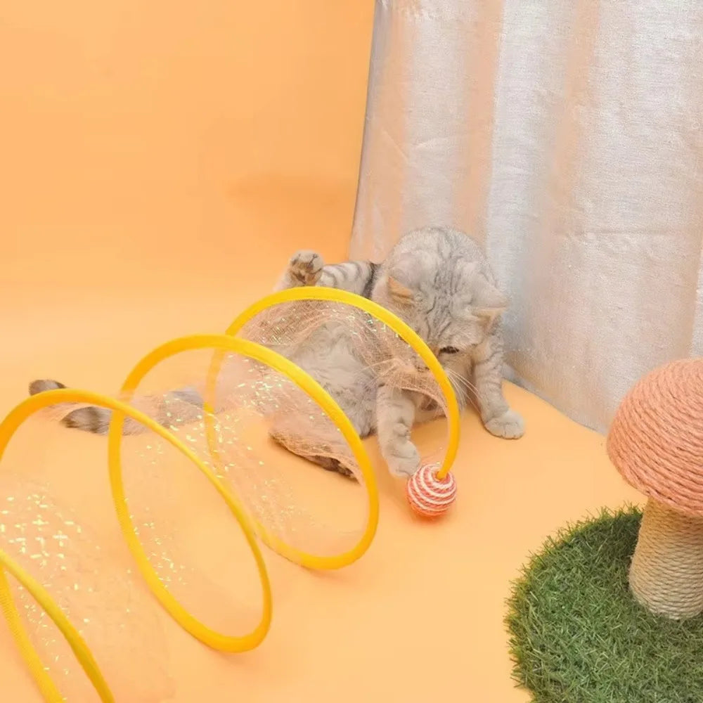 Foldable S-Shaped Interactive Cat Tunnel for Endless Fun