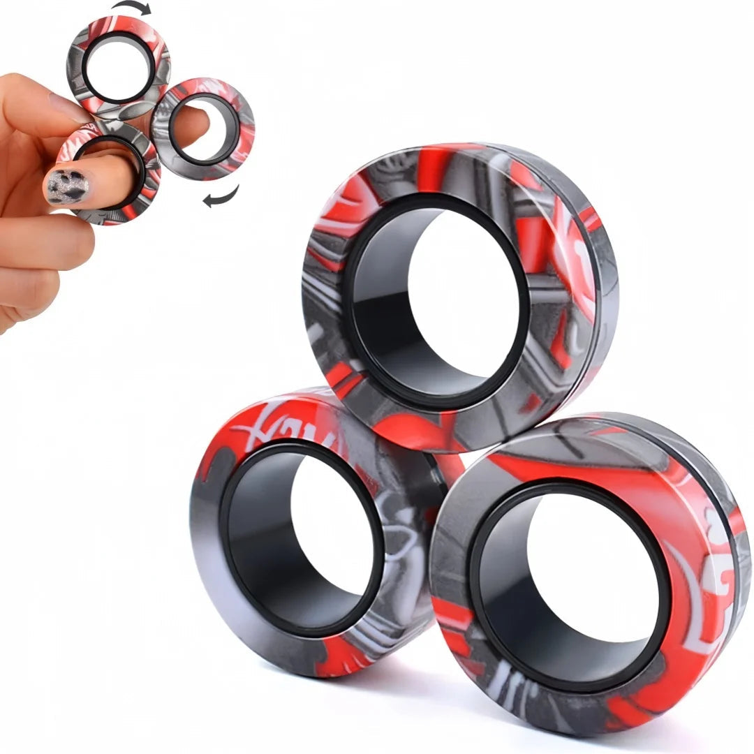 Premium Magnetic Fidget Ring Spinner Set for Stress