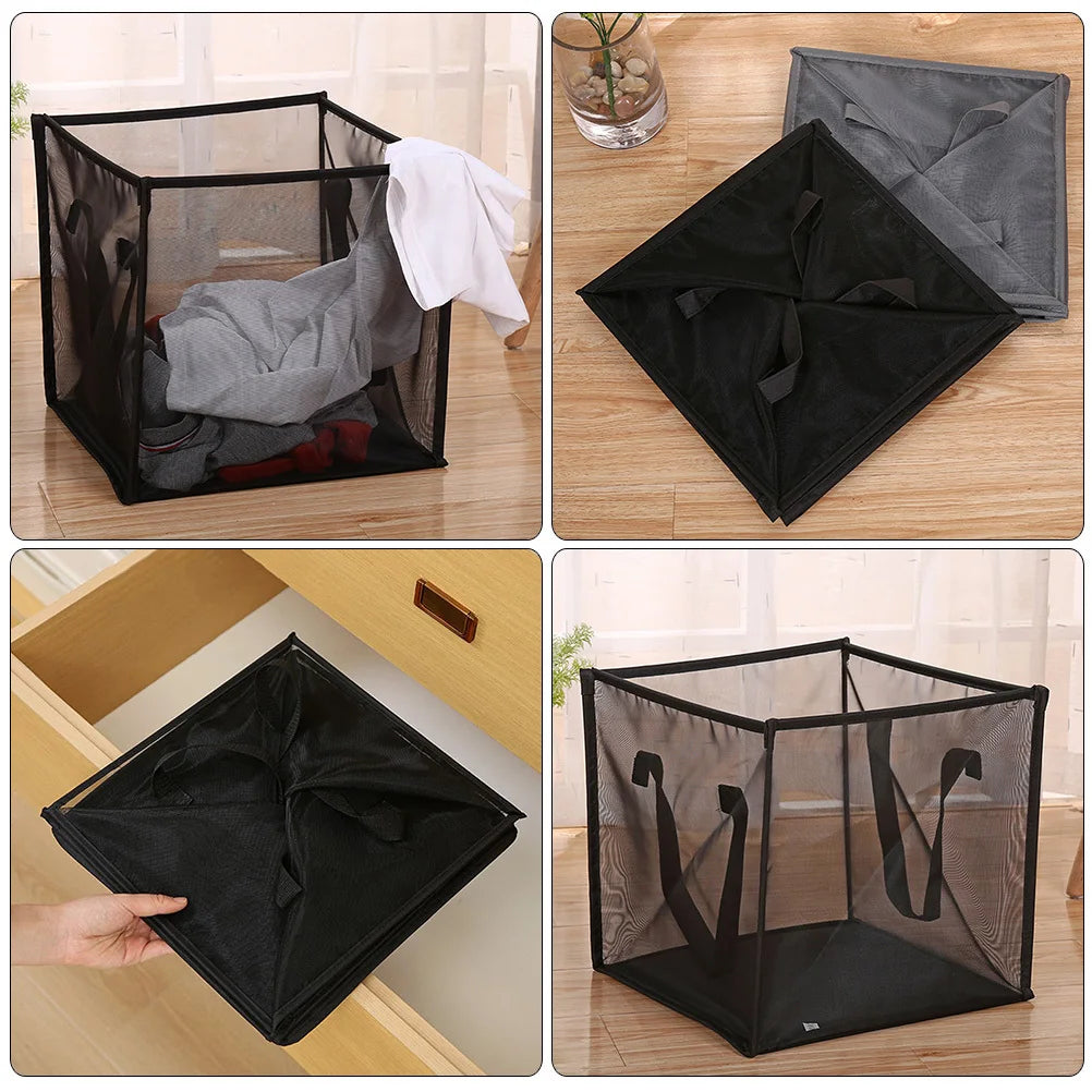Collapsible Mesh Laundry Hamper with Easy-Grip Handles