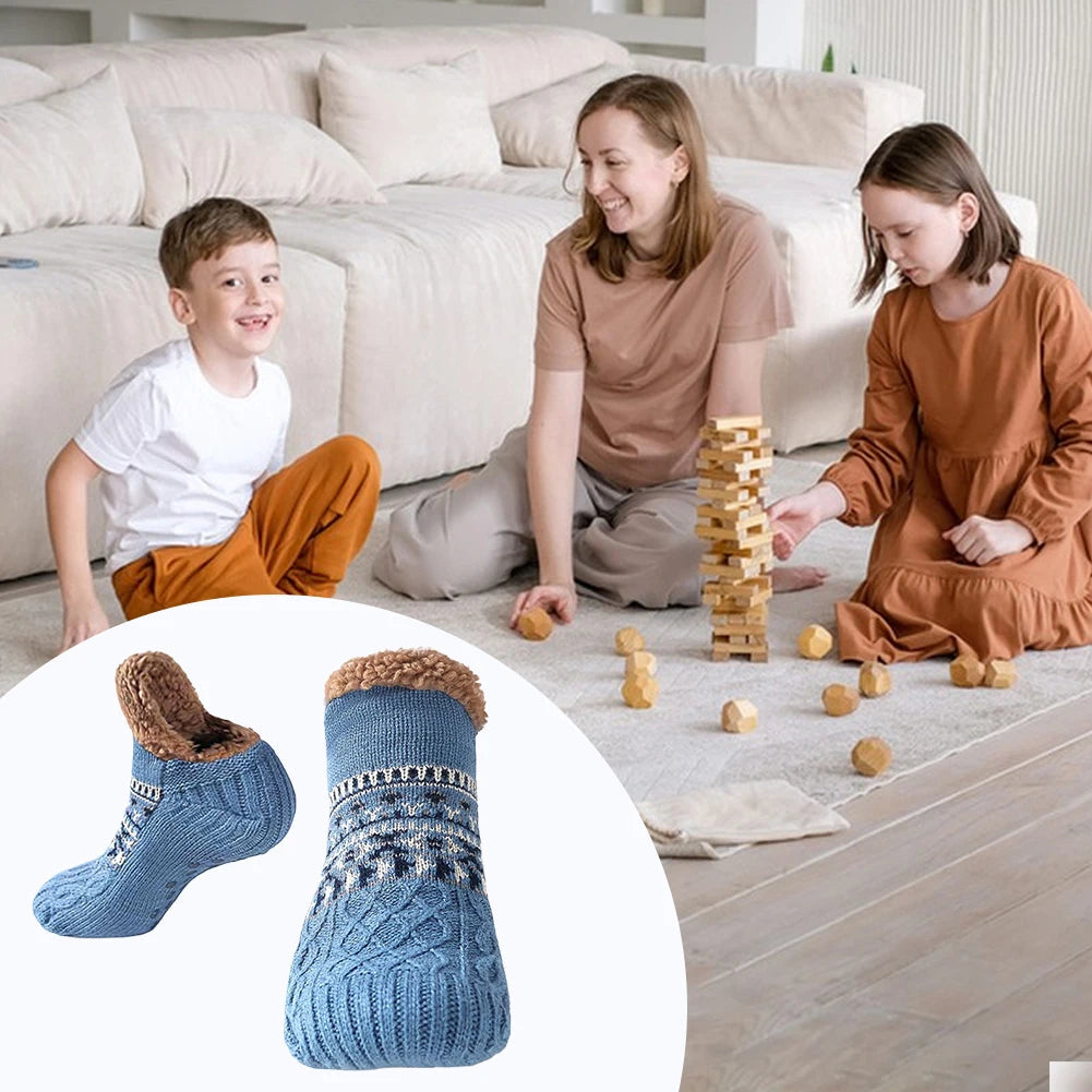 Cozy Knitted Slipper Socks with Plush Fleece Lining